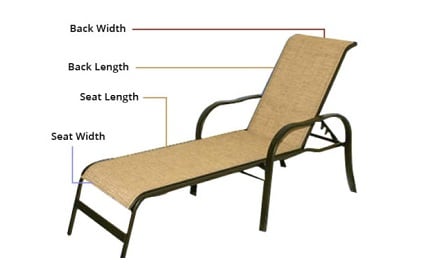 Replacement Chaise Sling 2pc Patio, How To Replace Patio Sling Fabric